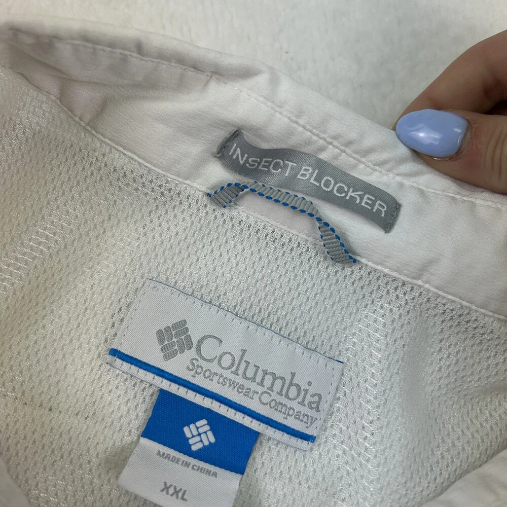Columbia Shirt Mens 2XL Insect Blocker Fishing Outdoor Long Sleeve Beige